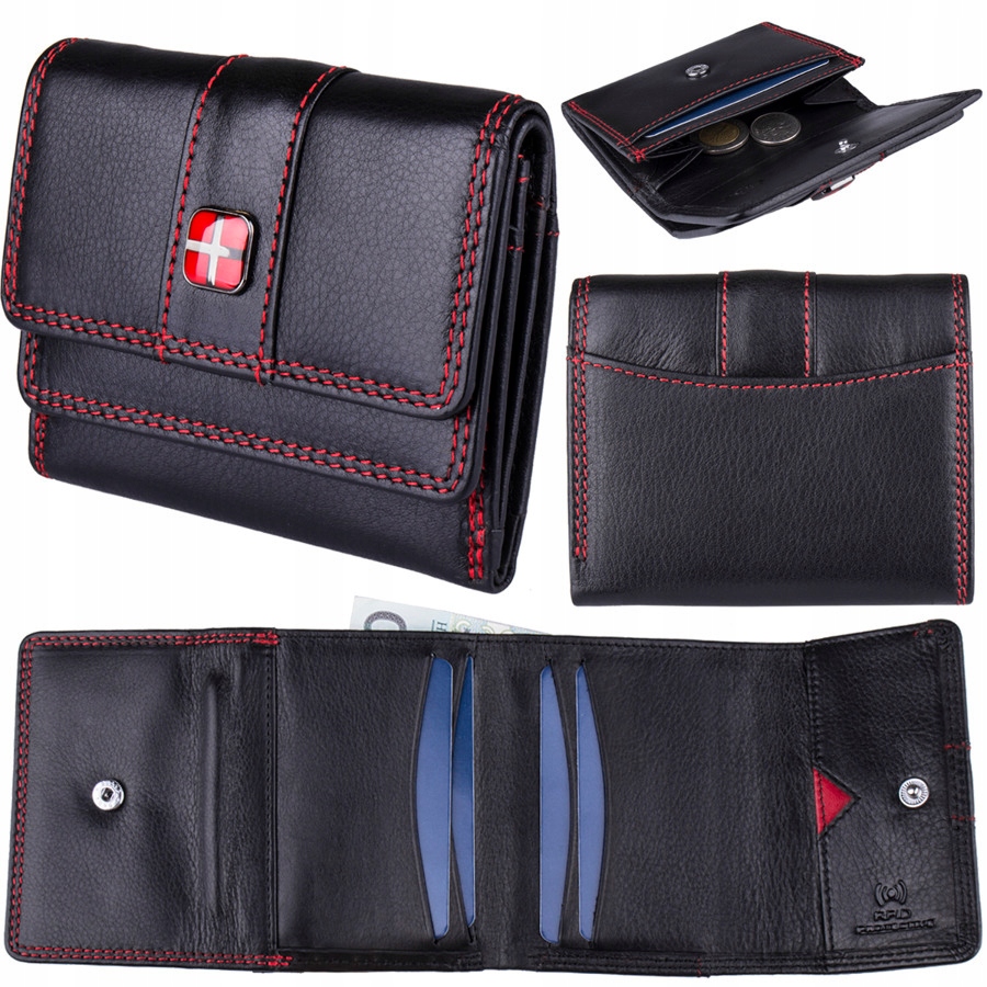 Nové Tašky, Elegantní Dámská Kožená Peněženka, Černá