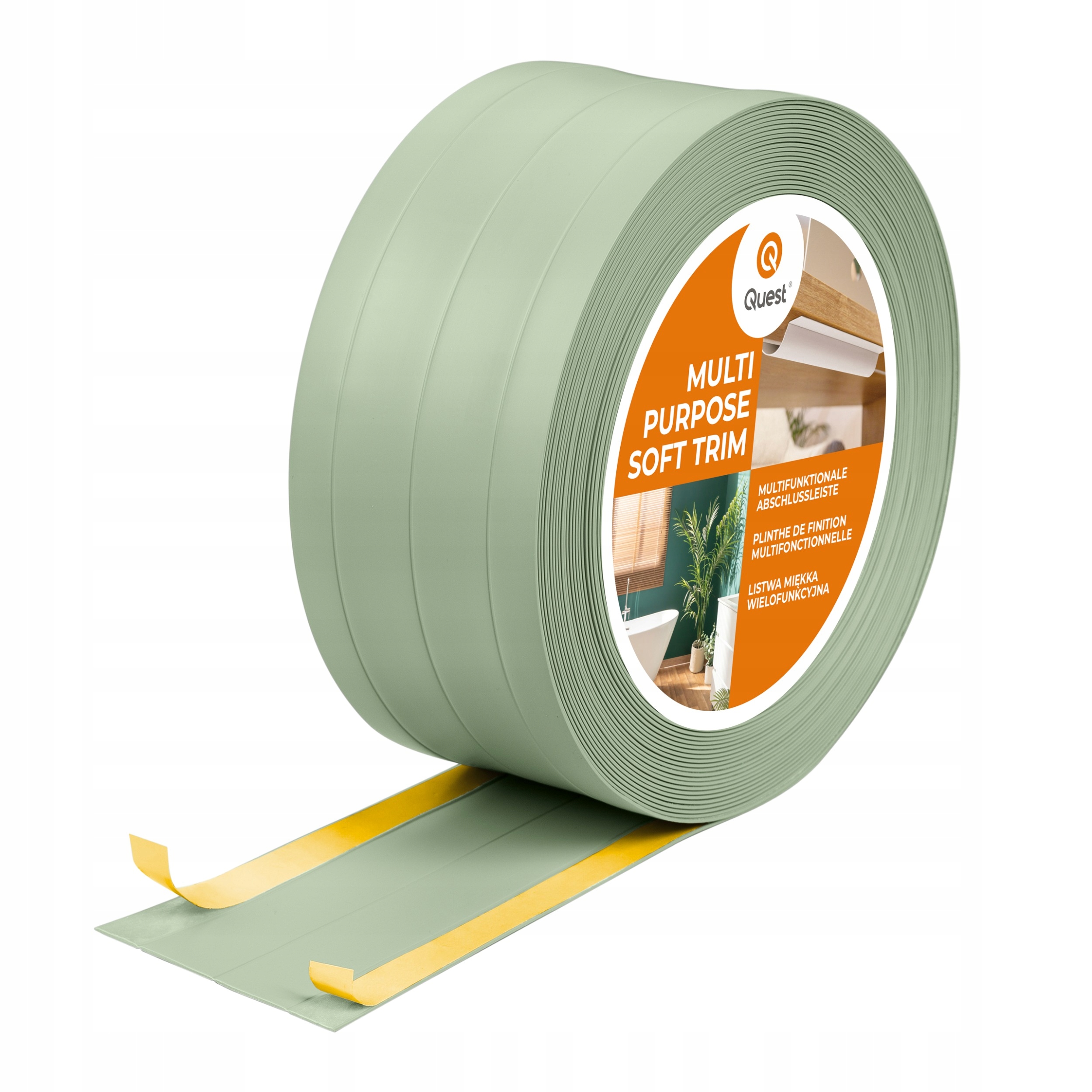 Multifunkční lišta z Pvc 4v1 – samolepicí, světle zelená 15 m 95 mm,