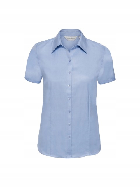 Dámská košile s krátkým rukávem a jedličkou Russell Light Blue Xs