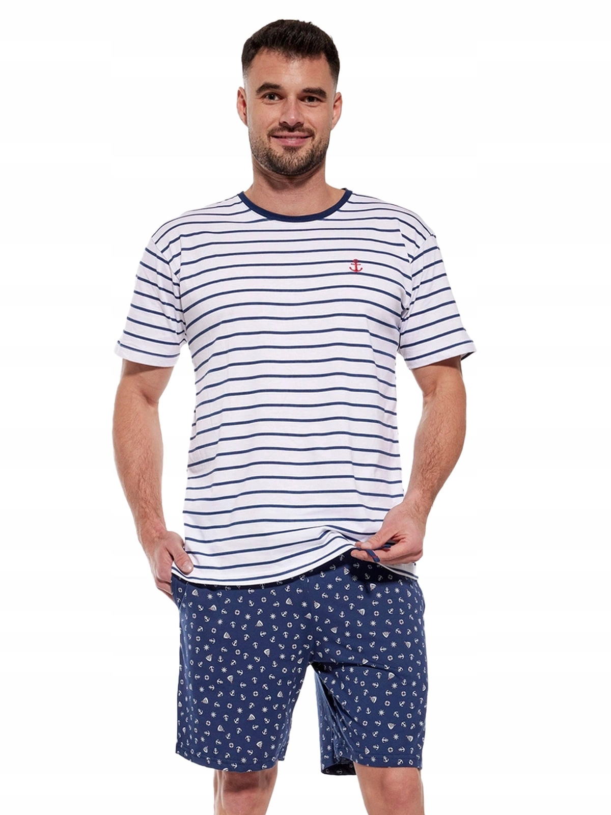 PIŻAMA MĘSKA MARINE piżama męska 073 Cornette *XXL