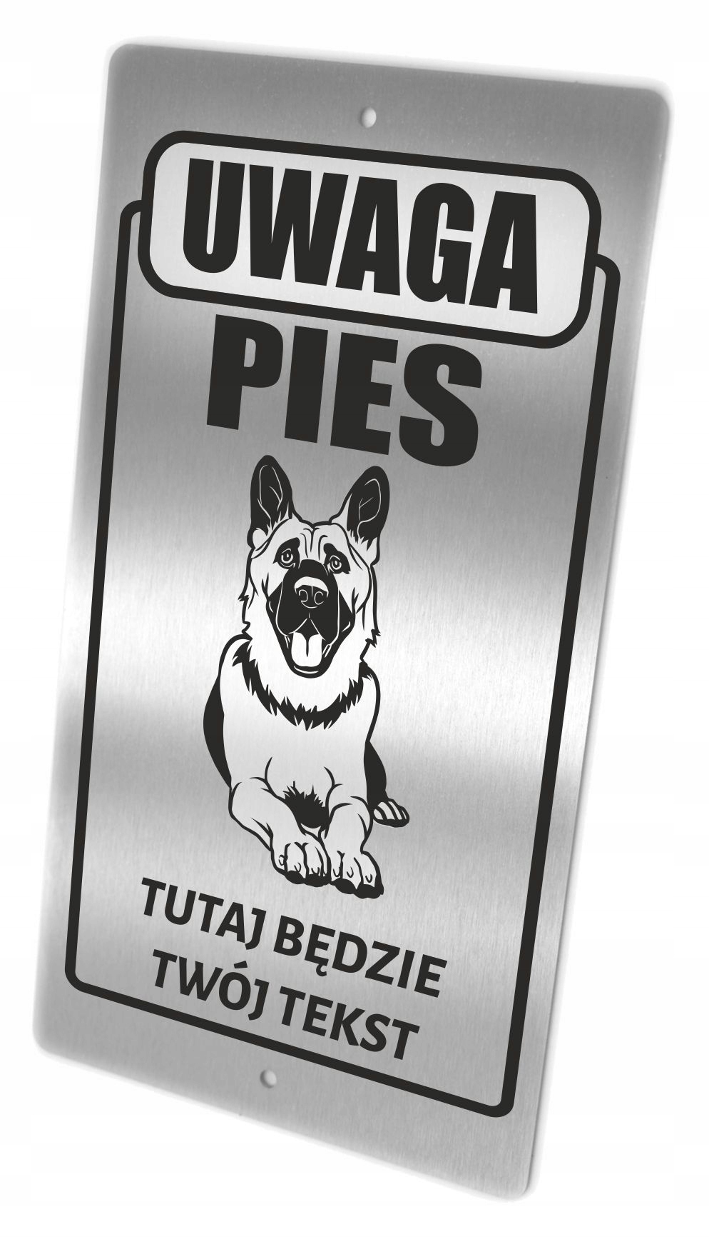 

Tabliczka Uwaga Pies ze stali różne Rasy i
