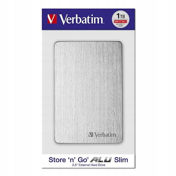 Verbatim externí pevný disk, Store,n,Go Alu Slim, 2.5, Usb 3.0, 1TB,