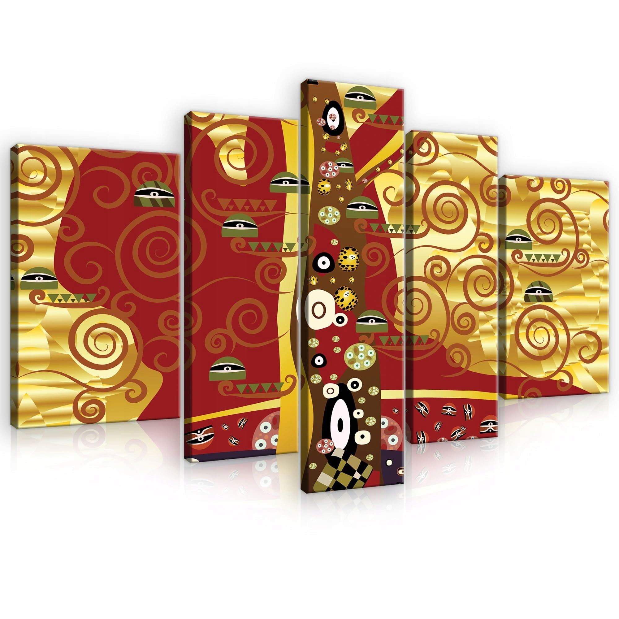 Obraz 170x100 modulárny strom života Klimt modernizm zlato červená spir