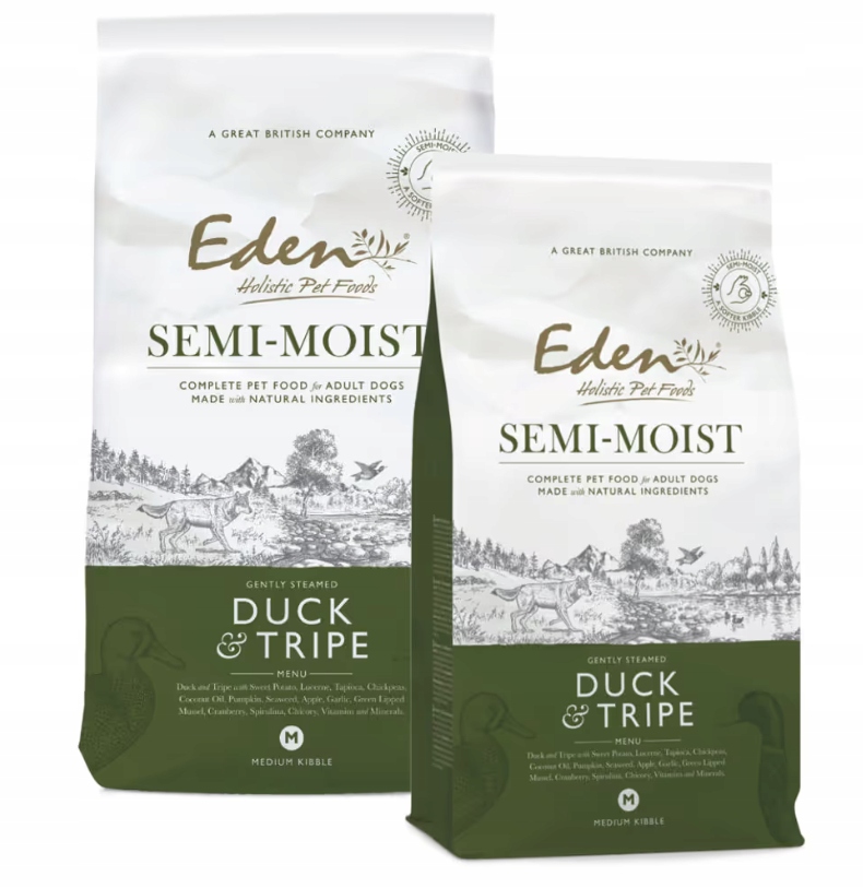 Levně Krmivo krmivo pro psy Eden Kachna a Žaludky Semi Moist 2 kg