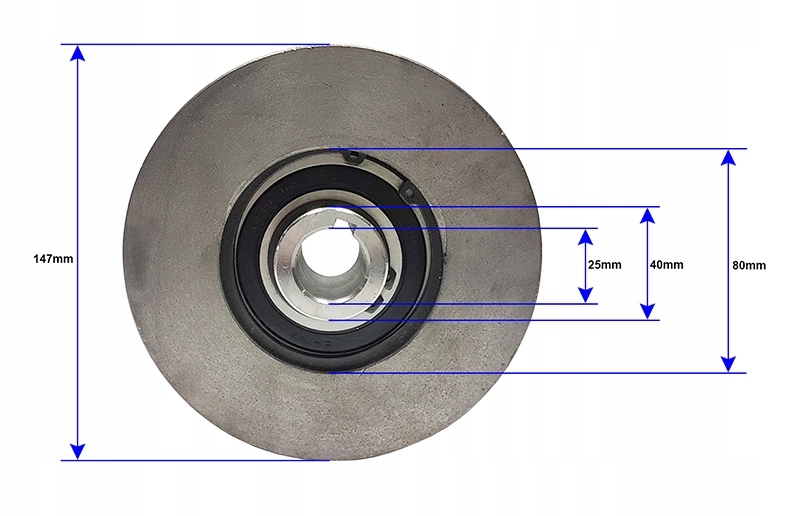 Sprzęgło Odśrodkowe Silnika 147x25,4mm 2 Paski