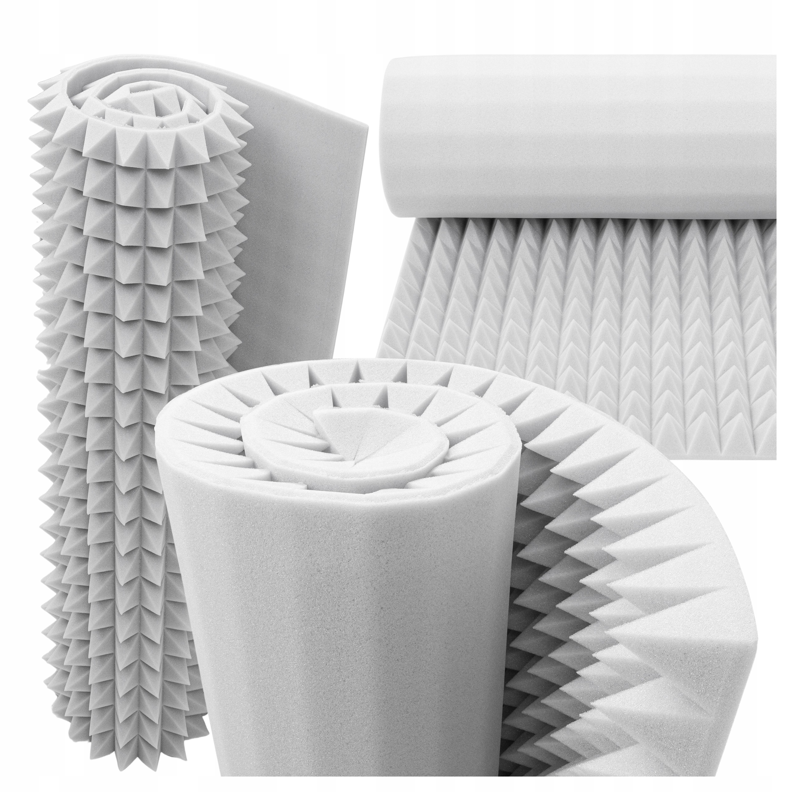 Akustická kuželovitá pěna světle šedá 6 cm 2 m2 eliminující odrazy zvuku