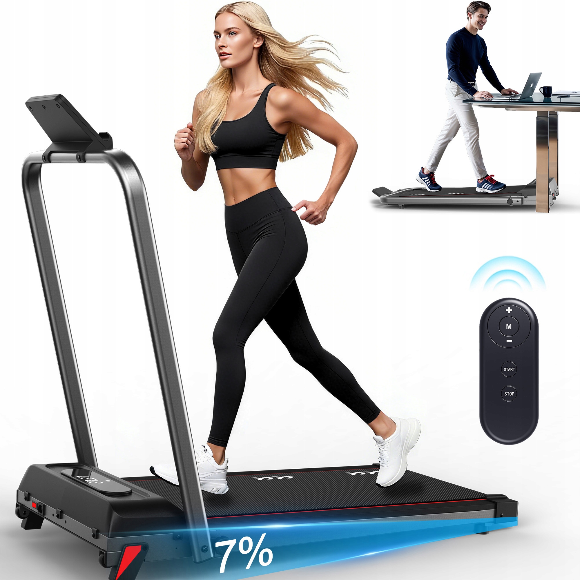 Skládací elektrický běžecký pás 100 kg 10 km/h Dálkové ovládání