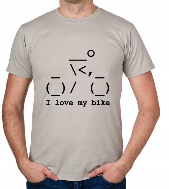 

koszulka I Love My Bike Ascii prezent