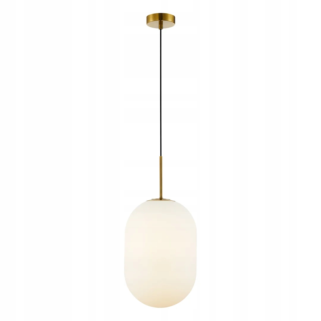 Závesná lampa zlatá, veľké sklenené biele tienidlo nad glamour stôl 24 cm Milagro