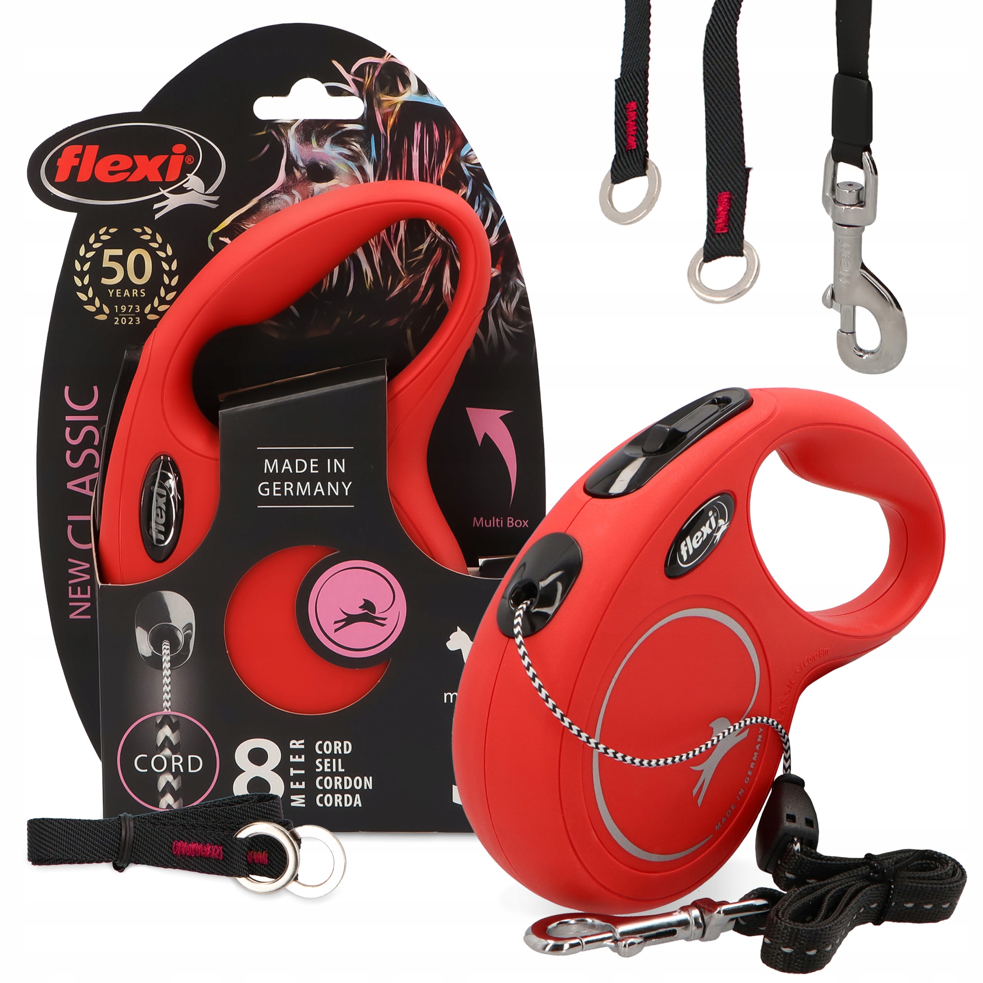 Levně Vodítko Automatické pro Psa 8m Svinovací Lanko Natahovací Zámkem S 12kg Dlouhé