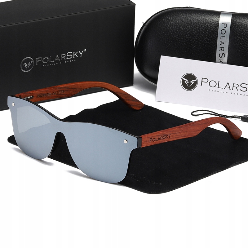 Brýle S Polarizací UV400 dřevěné Polarsky