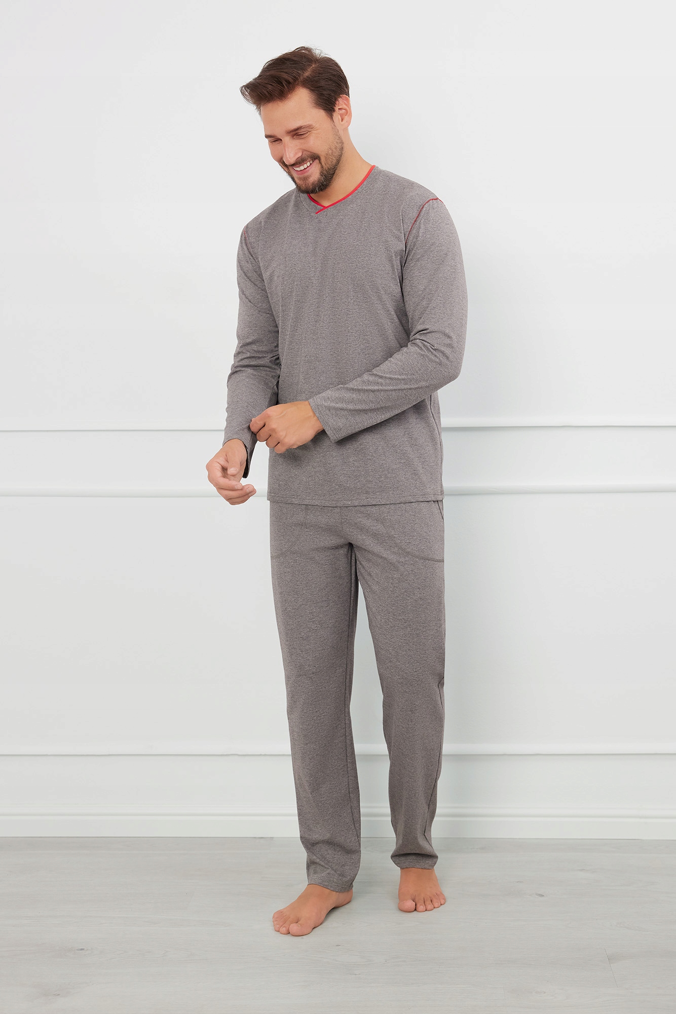 Ludvík pánské pyžamo s dlouhým rukávem, dlouhé kalhoty, velikost M Italian Fashion