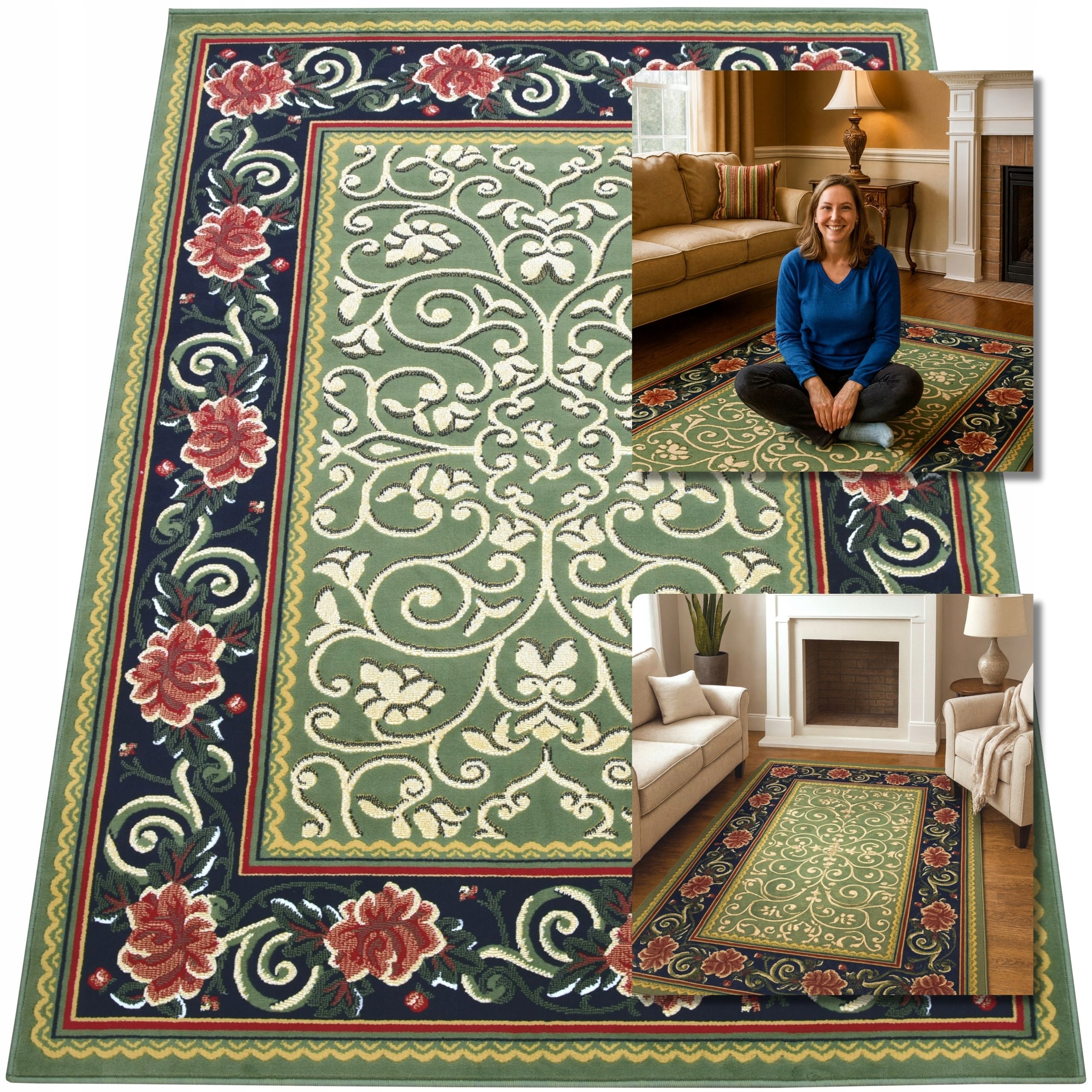 Koberec Tradiční Vintage Koberec Zelený Venezia Koberce Do Obývacího Pokoje 160x225