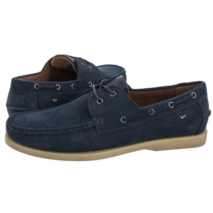 Pánské boty Elegantní Pohodlné Polobotky Wojas Tmavě modré Kůže 10256-66