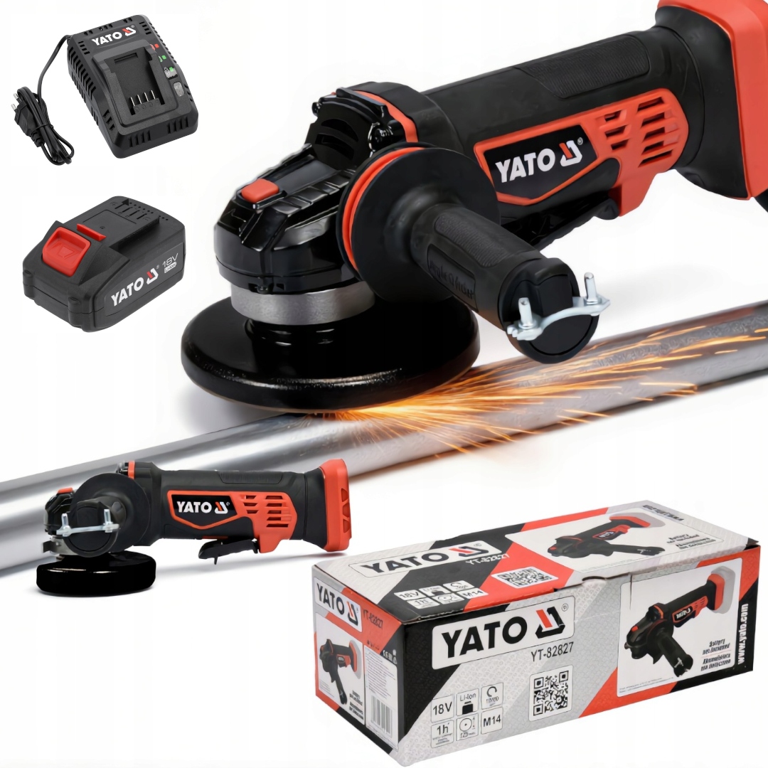 Sada Úhlová Bruska 18 V 125 MM Akumulátor 4 Ah Yato YT-82827