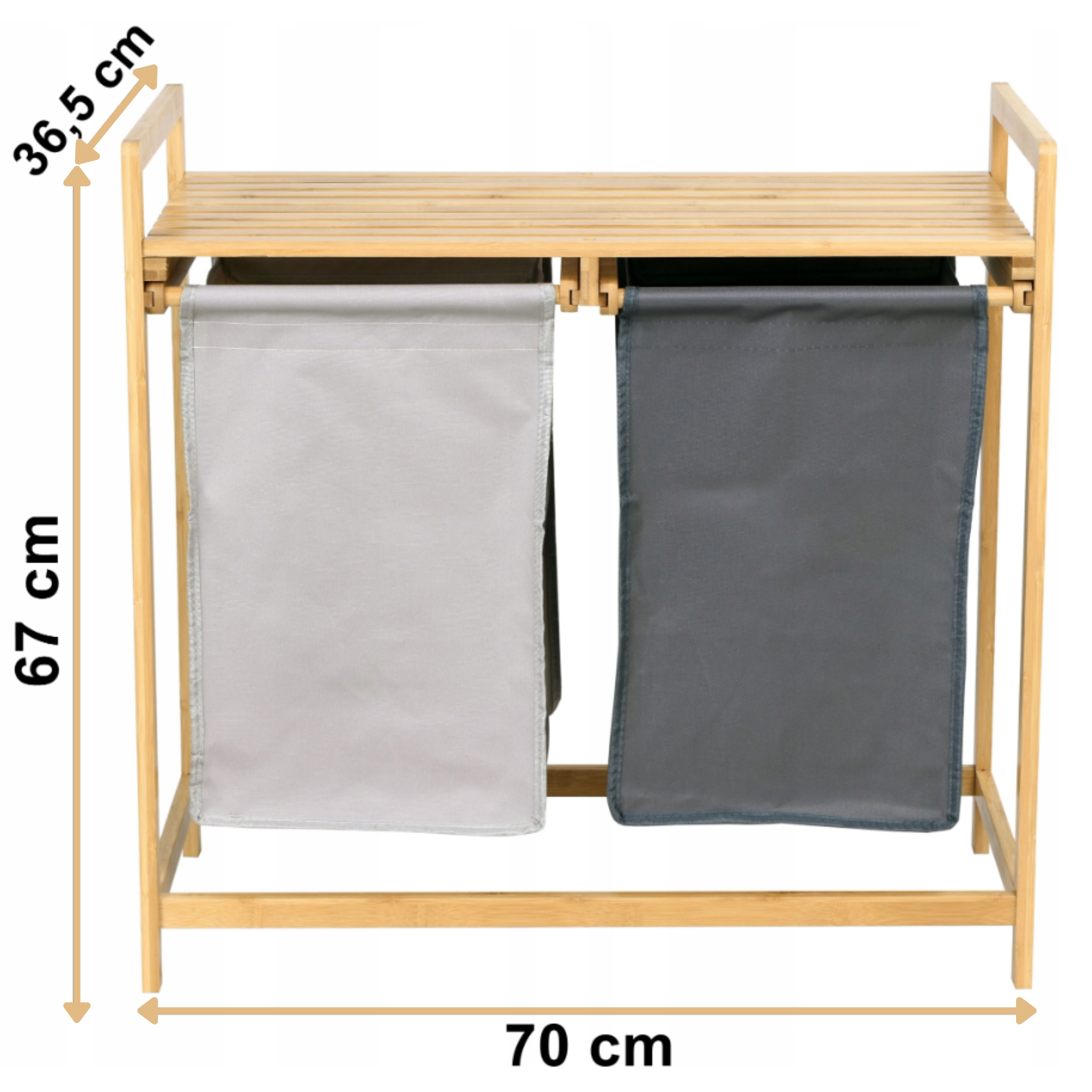 KOSZ NA PRANIE BAMBUSOWY PODWÓJNY 80L REGAŁ LOFT Premium KOSZ WOLNOSTOJĄCY EAN (GTIN) 0357442083