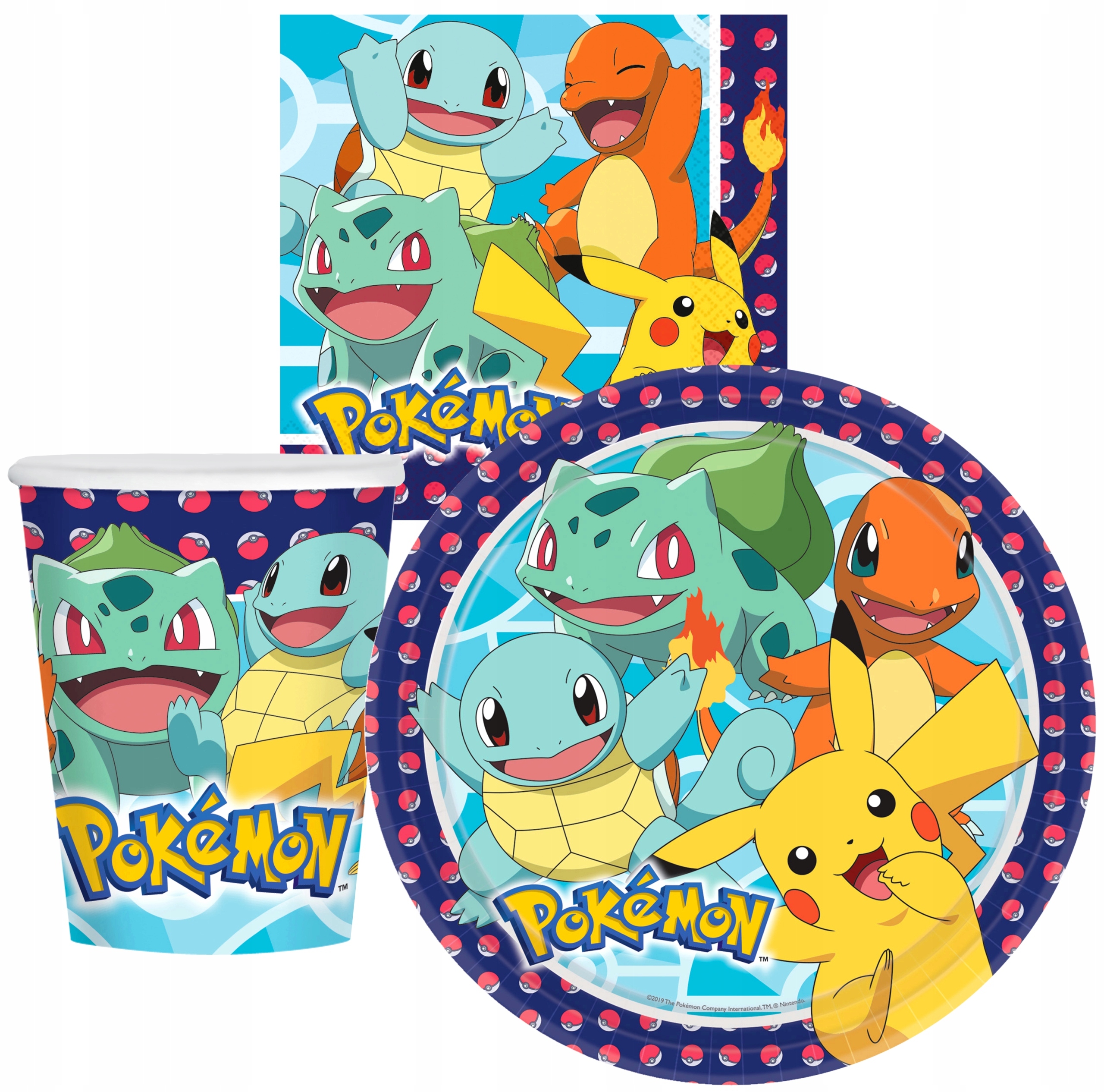 

Zestaw Talerzyki Kubeczki Serwetki Pokemon