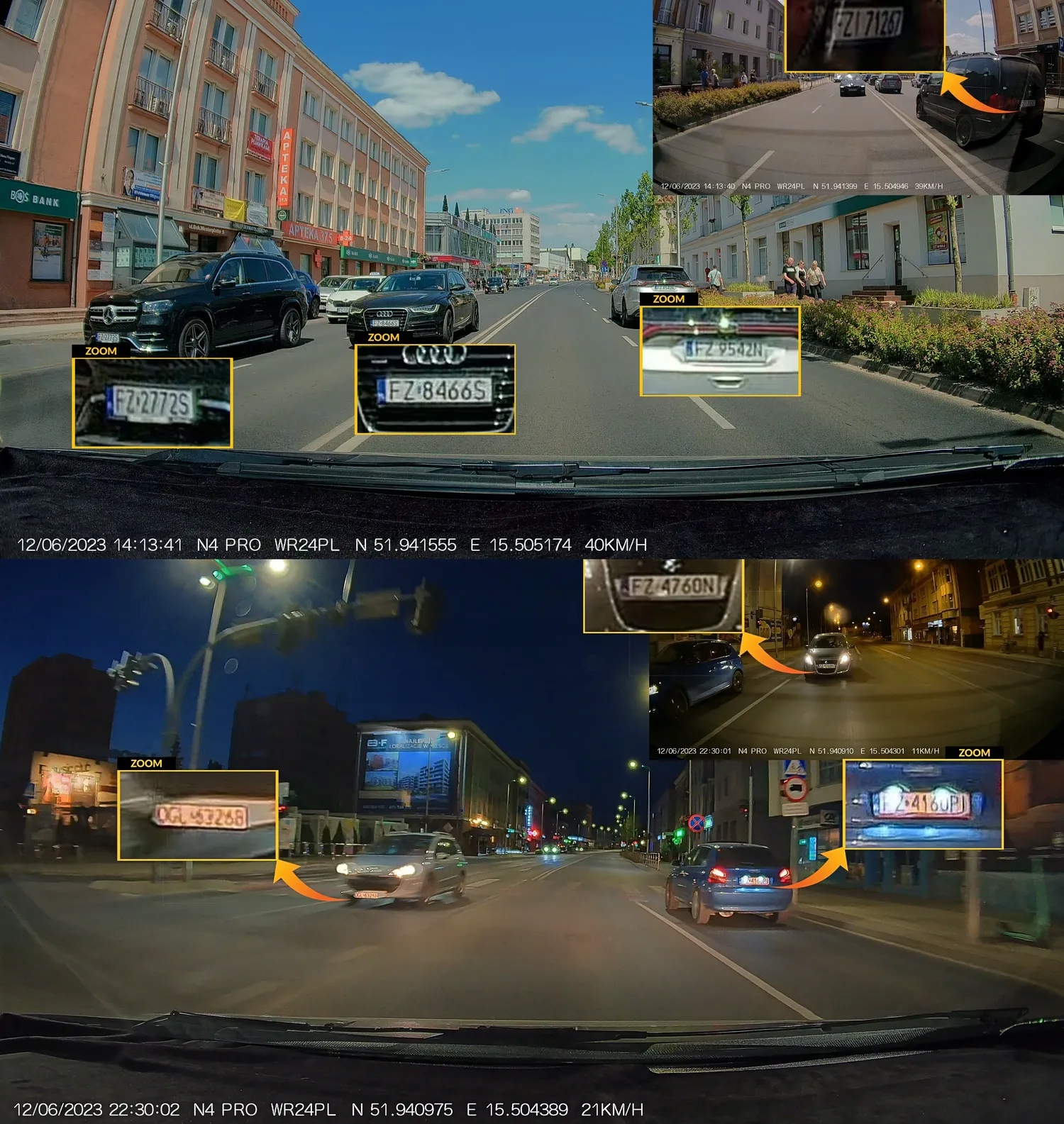 Vantrue N4 PRO 3CH HDR Ultra Set Przekątna ekranu 3.19