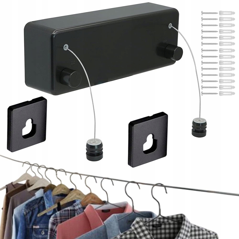 Levně Pružná Sušící Šňůra 4.2 M 20 Kg Voděodolná Koupelna Balkon Praní Prádla