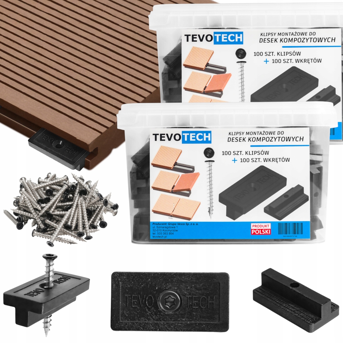 Montážní Klipy Pro Terasové Kompozitní Prkna 200 Kusů 200 Šroubů