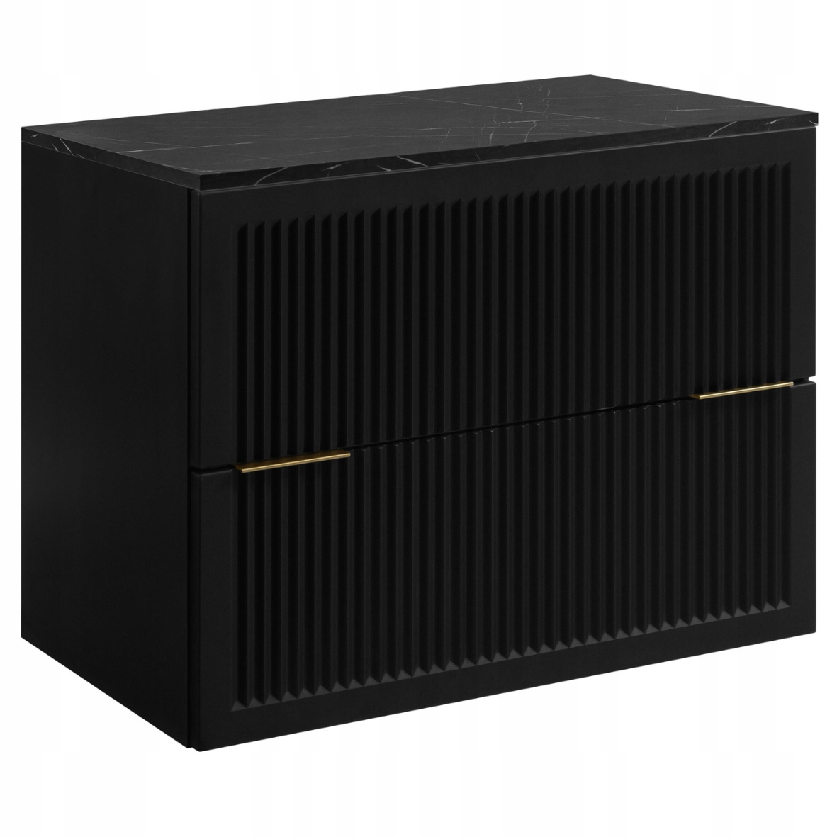 Koupelnová skříňka Pod Umyvadlo 80 černá s mramorovou deskou