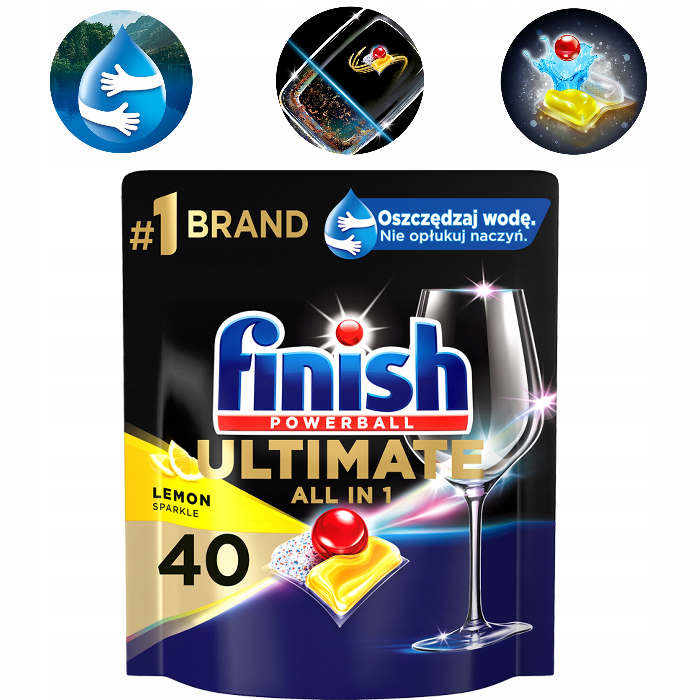 Levně Finish Kapsle Ultimate ALL-IN-1 40 Ks Citronové