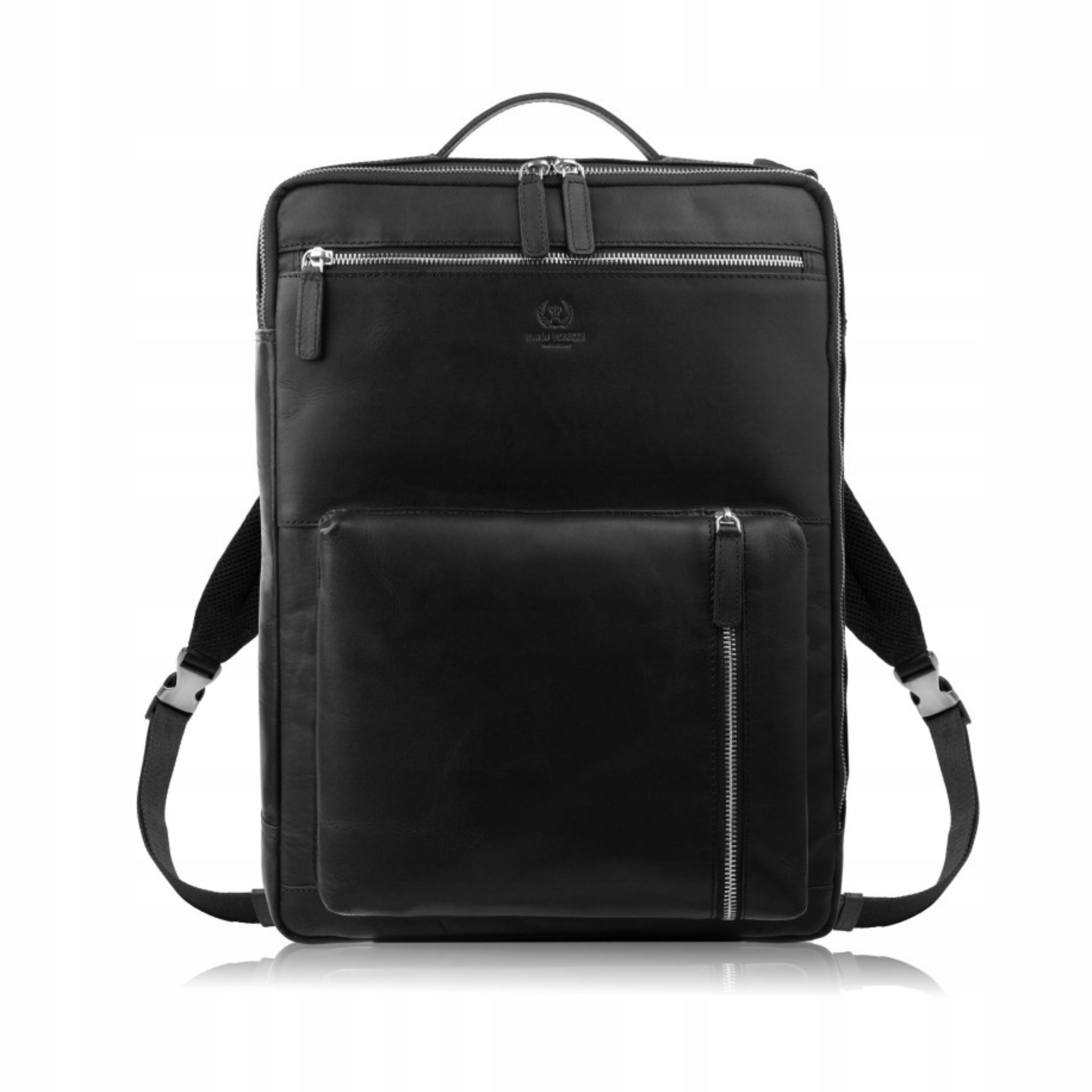 Batoh na notebook Dokumenty Unisex Kožený Paolo Peruzzi Černý