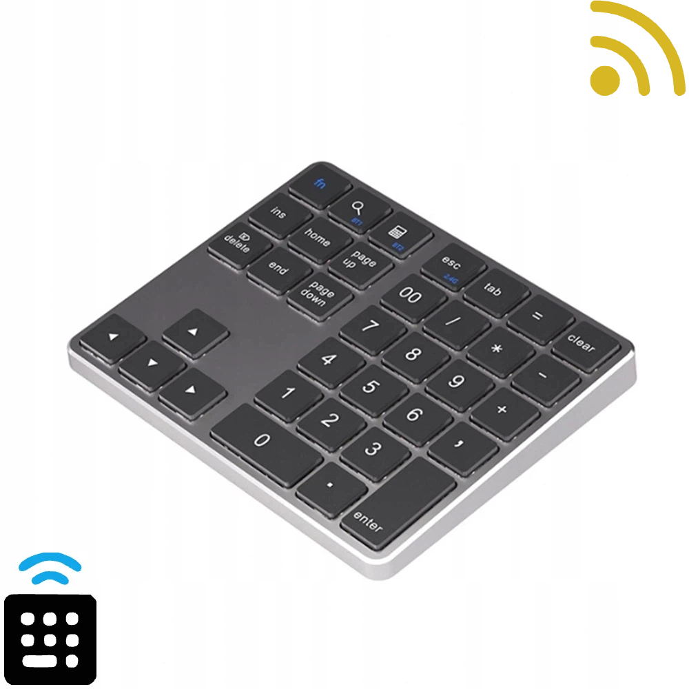 Bluetooth Klávesnice Pro Notebook Numerická Tichý Bezdrátový Kancelářský Provoz