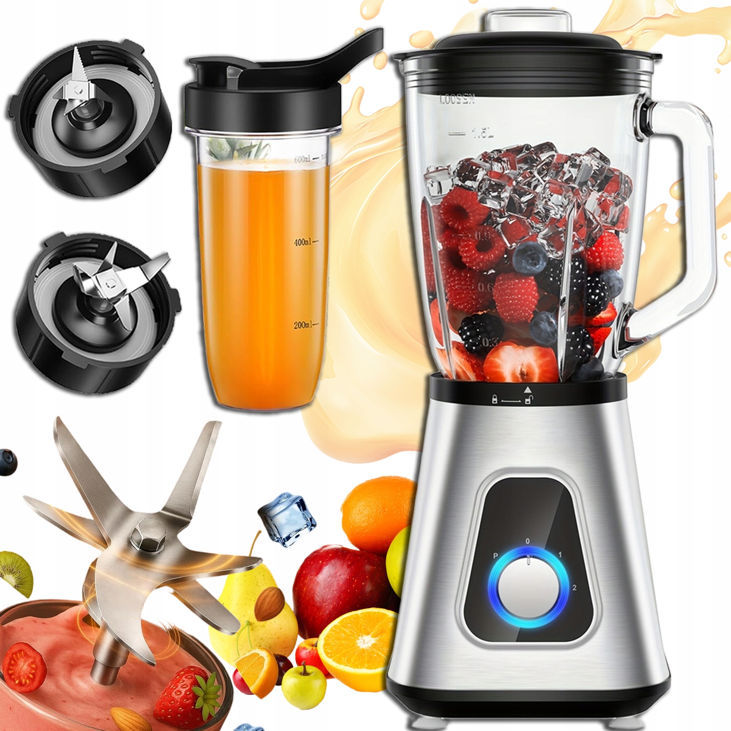 Stolní Mixér Na Smoothie A Koktejly, Skleněný Mlýnek Na Kávu, Drtí Led