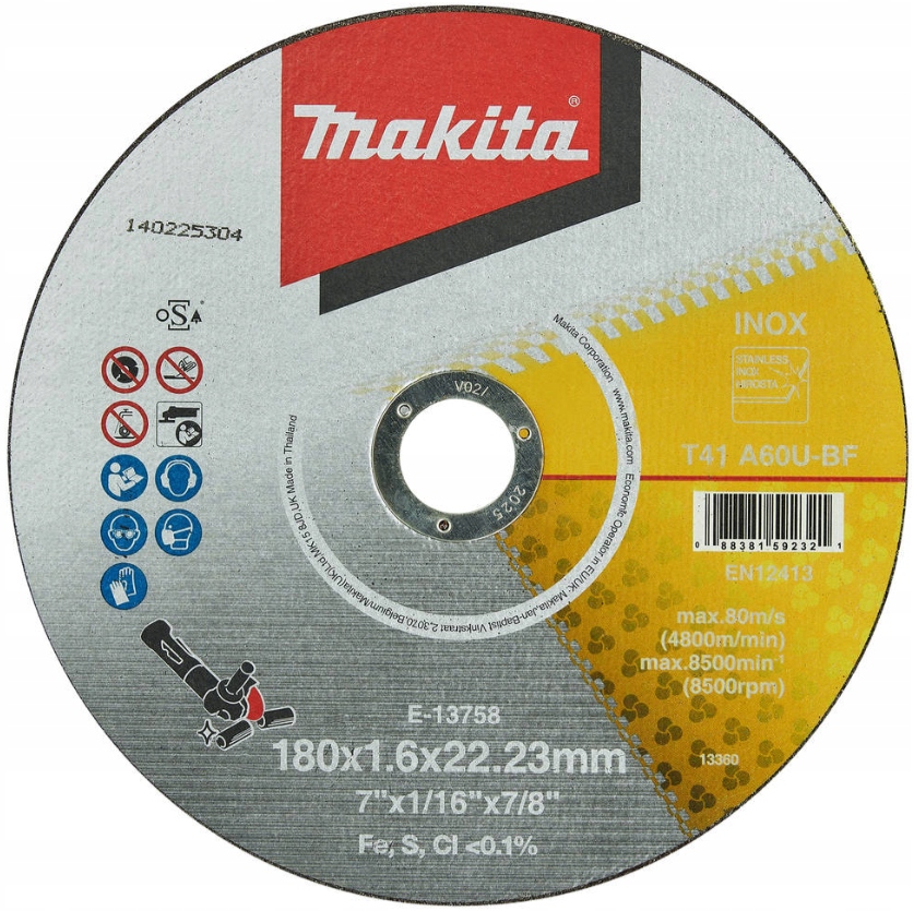 

Tarcza Tnąca 180x1,6x22mm Makita B-12267