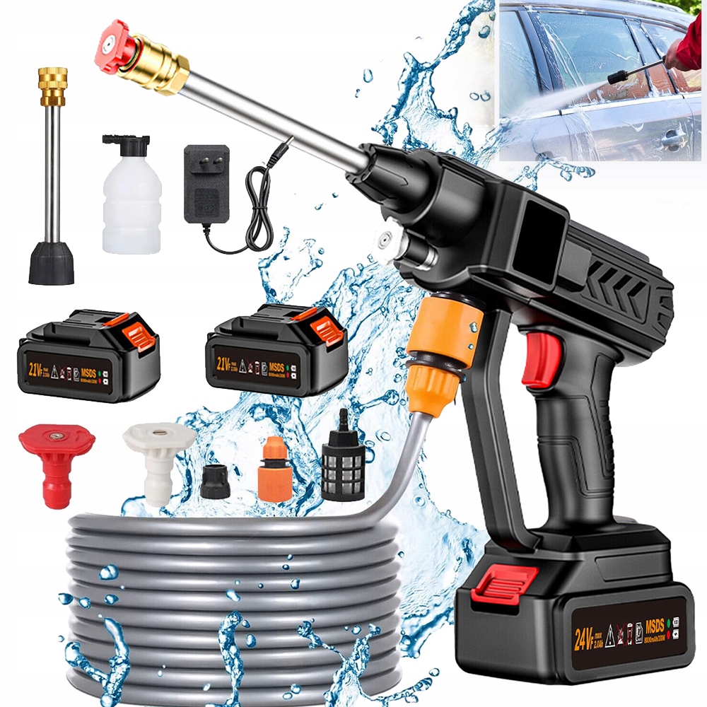 Zahradní Akumulátorová Tlaková Myčka A Sada Na Mytí Oken