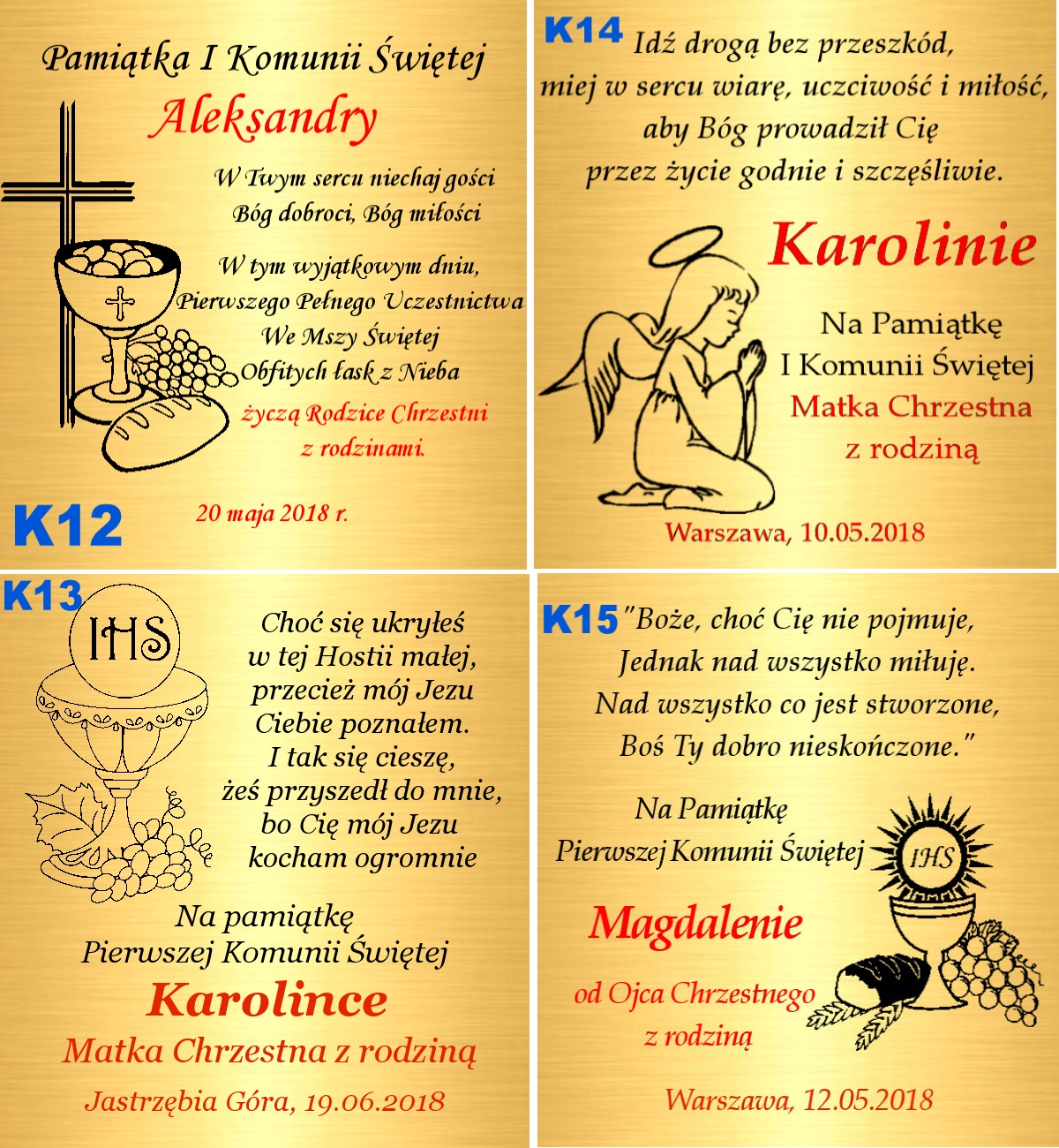 Złoty Łańcuszek z Krzyżykiem 585 Chrzest Komunia Grawer Kolekcja urodziny żony córki mamy babci