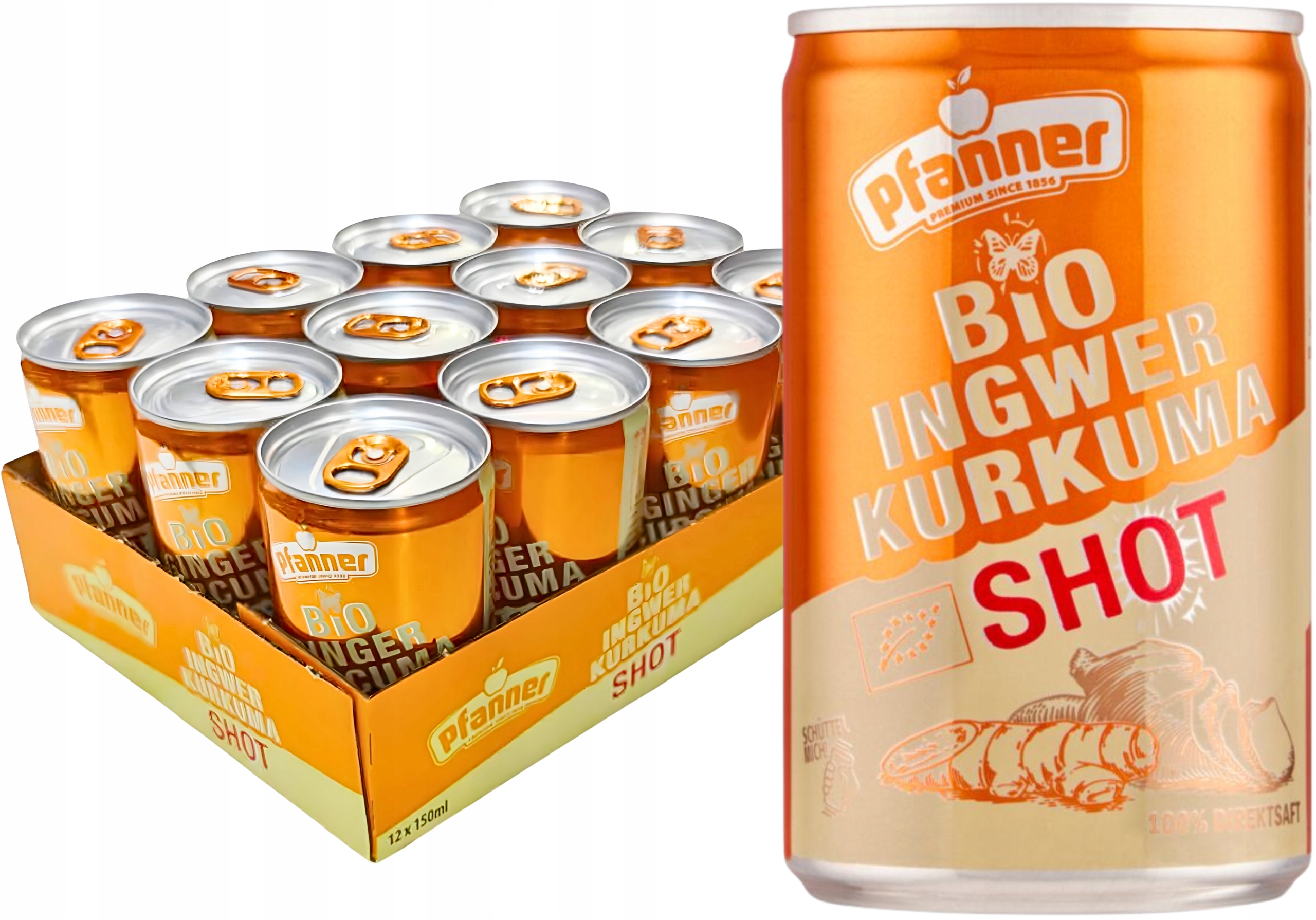 Pfanner Bio pomerančovo zázvorovo-citronovo kurkumová šťáva 12×150ml