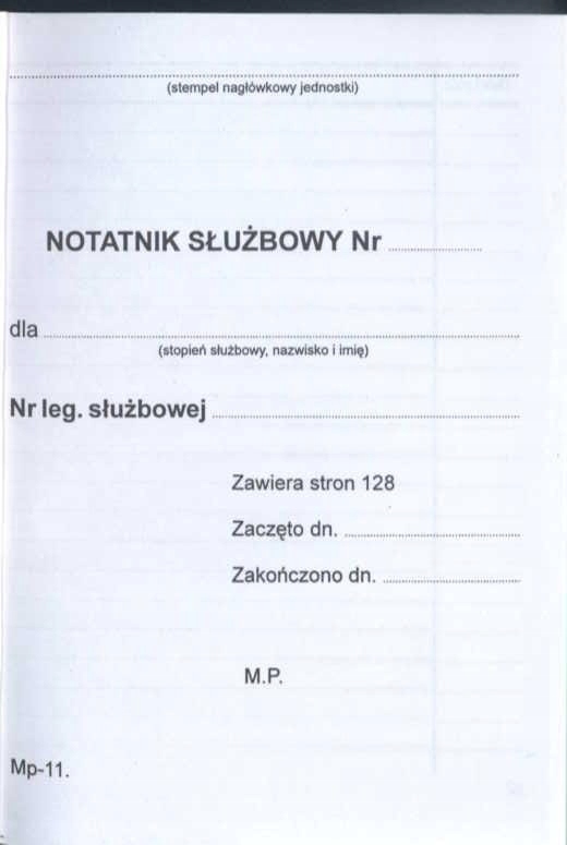 

Notatnik Służbowy Mp 11