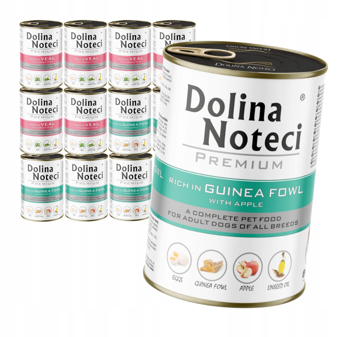 Dolina Noteci Perlička bohatá na telecí maso 12x400 g Vlhké Krmivo pro psy Mix