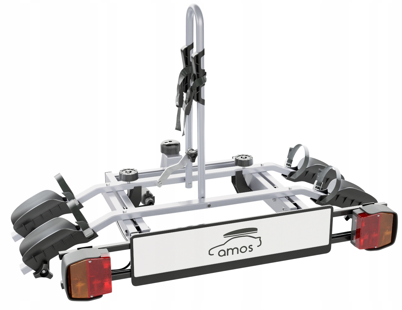 ZAMYKANY BAGAŻNIK ROWEROWY PLATFORMA NA HAK NA 2 ROWERY DO 75kg UCHYLANY Producent AMOS