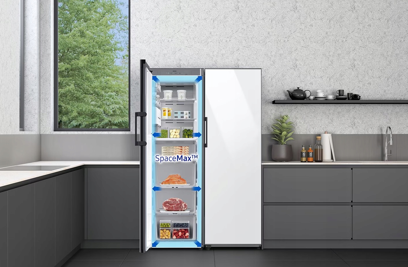 Zamrażarka szufladowa Samsung Twin Bespoke RZ32C76CEAP 323l 186 cm SpaceMax Kolor dominujący nie dotyczy