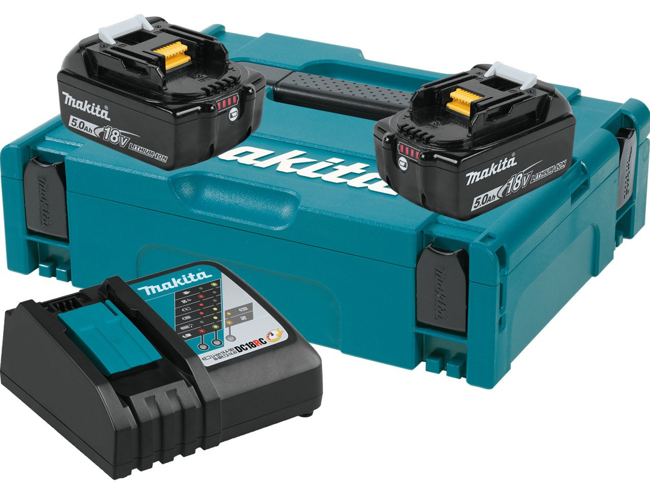 Makita Zestaw zasilający 18V 2x5,0Ah 2xBL1850B ładowarka DC18RC 197624-2