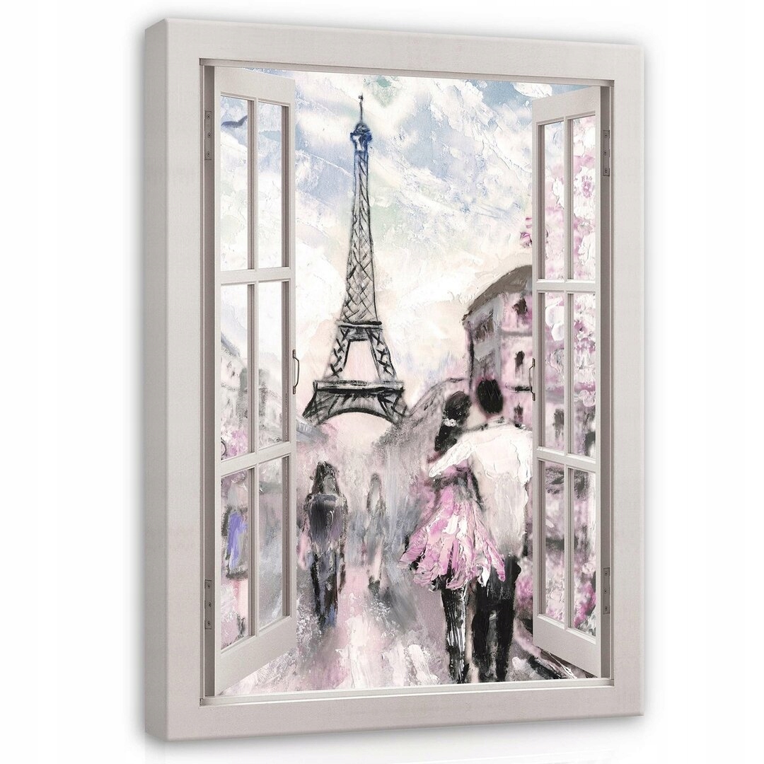 Obraz 100x75 Romantická Paříž pár zamilovaná Eiffelova věž město sen