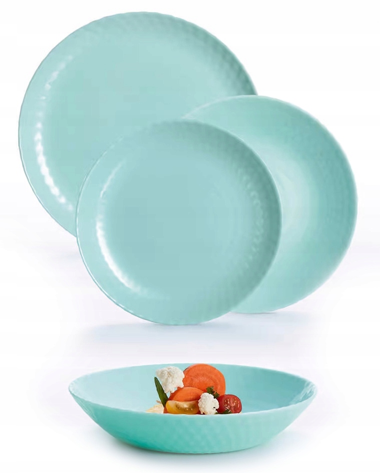 Talerze Serwis Komplet Obiadowy 18el Turkus TZ78