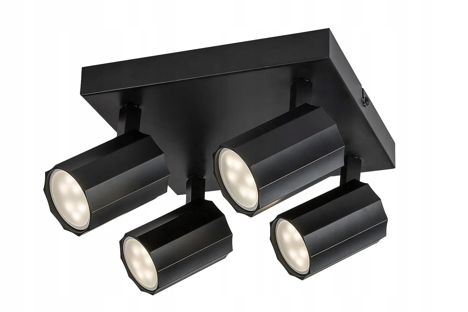 Stropná lampa čierna štvorcová s pohyblivými reflektormi 4xGU10 5W Rabalux