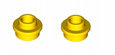 

Lego płytka okrągła otwór 1x1 żółty 85861 - 2 szt