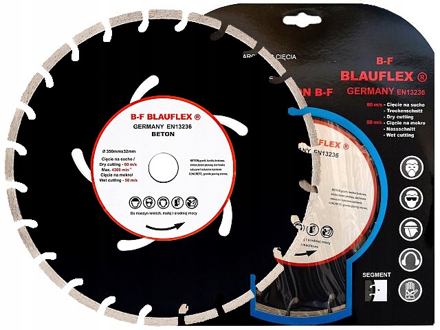 Tarcze Tarcza diamentowa segment do cięcia betonu cegły kostki Blauflex 350