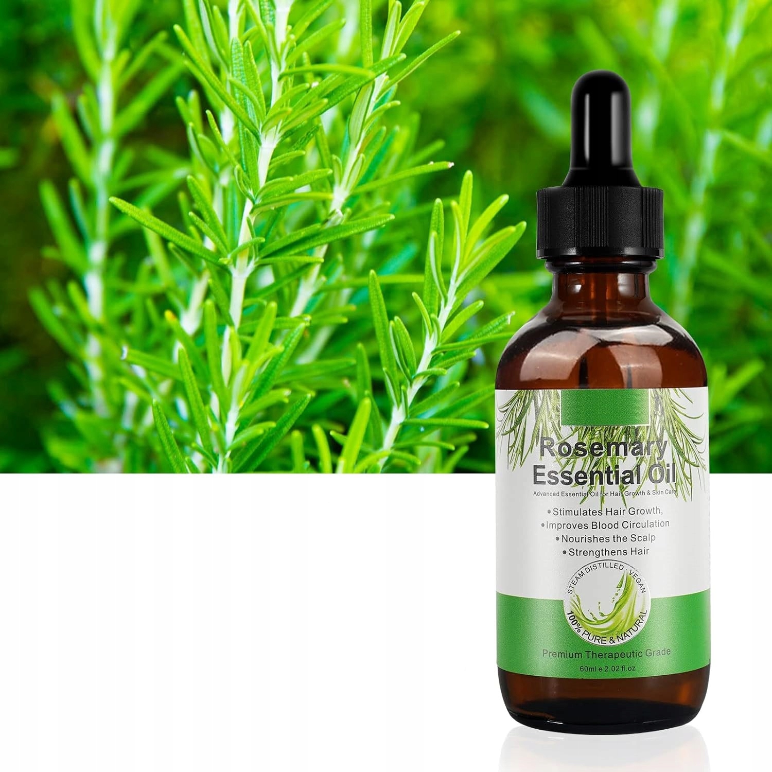 Olejek rozmarynowy na porost włosów 60ml eteryczny naturalny premium brody Typ włosów do każdego typu włosów