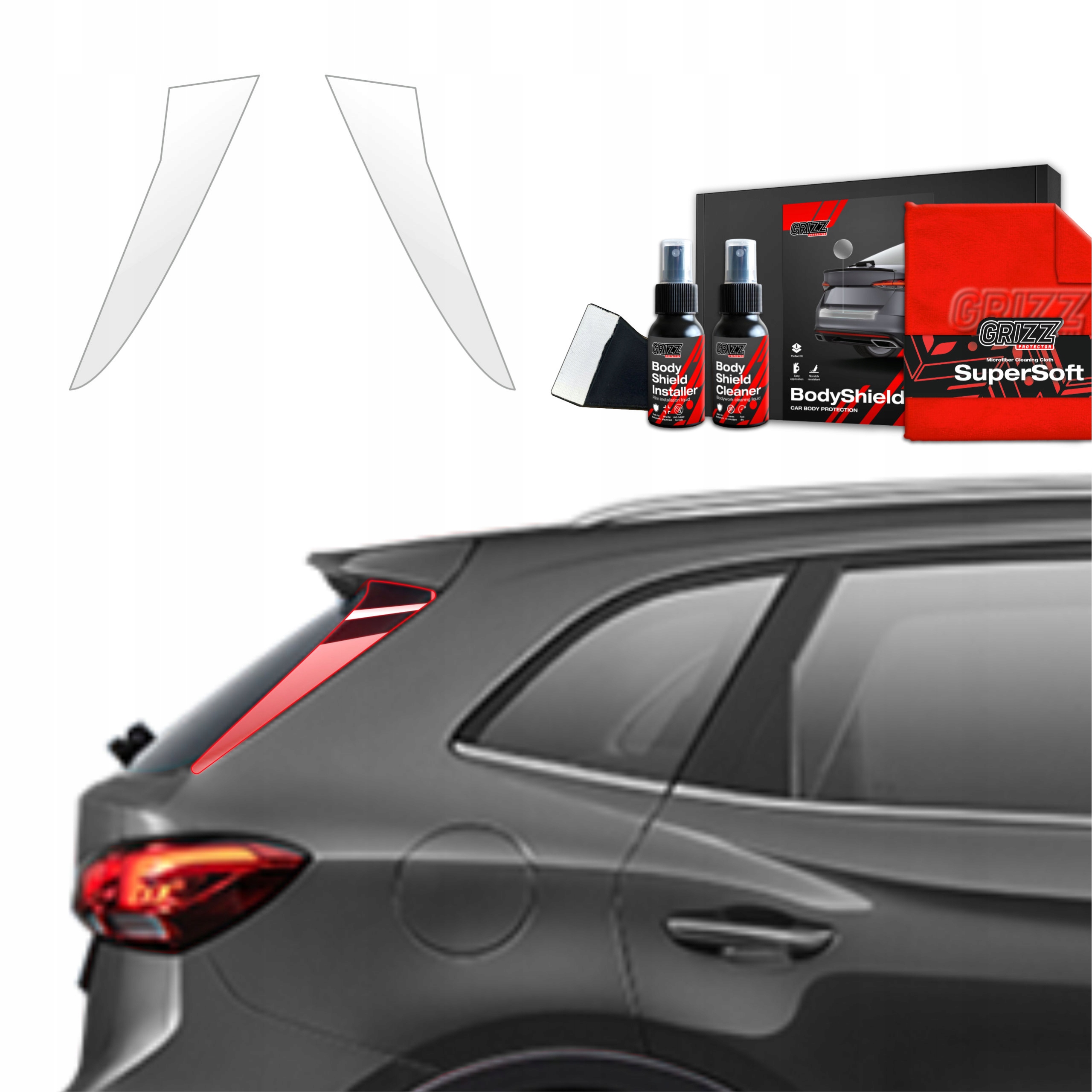 2v1 Fólie Ppf dýha na sloupky pro Mg Zs Hybrid+ (2024-2025) Grizz