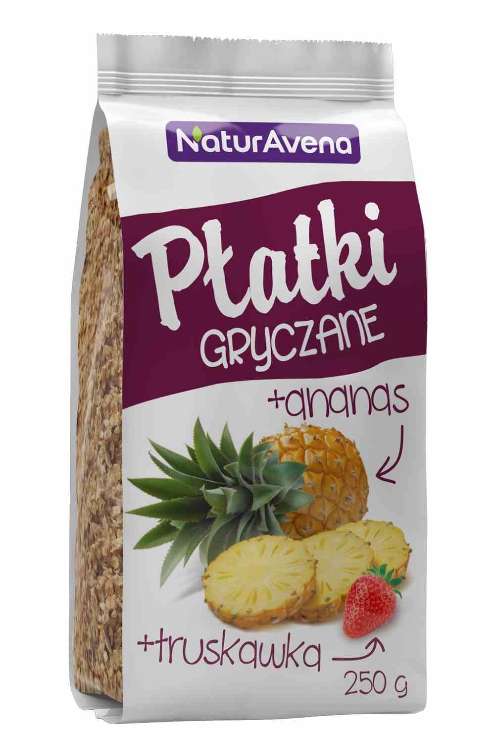 5 x Pohankové Vločky S Ananasem A Jahodou 250 g Naturavena