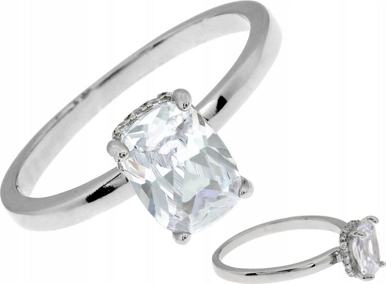 Stříbrný prstýnek 925 s obdélníkovým očkem jako dárek, velikost 16, módní