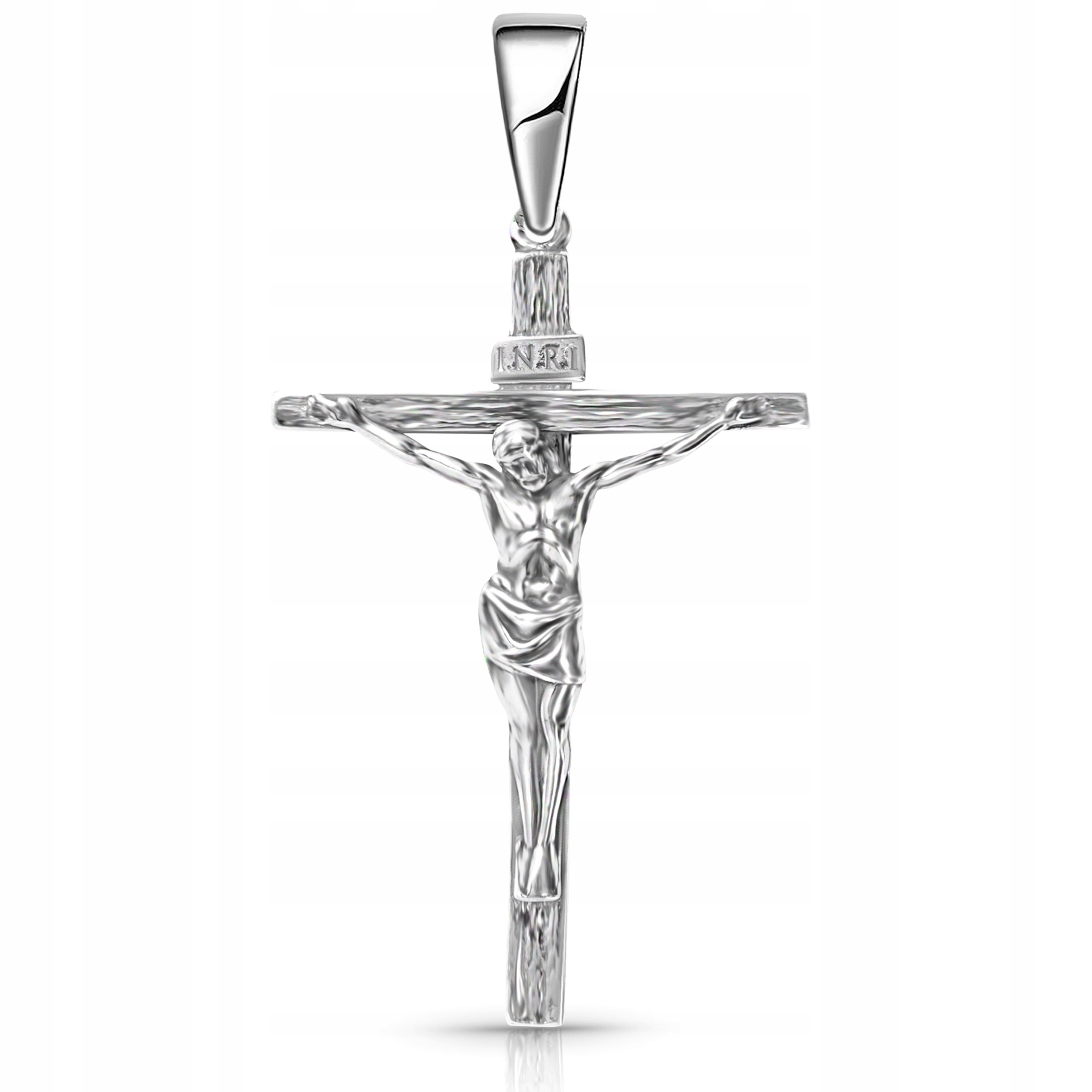 Velký stříbrný křížek pro muže Ag 925 s Ježíšem, pašijový výjev