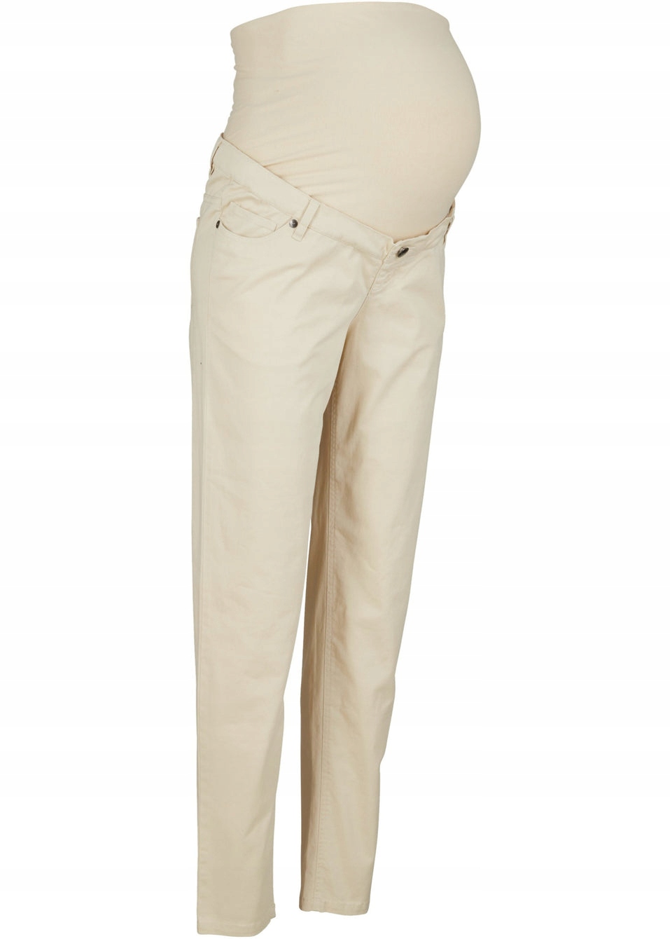 HJ89 SPODNIE CIĄŻOWE PROSTE KLASYCZNE 48 BEŻOWE