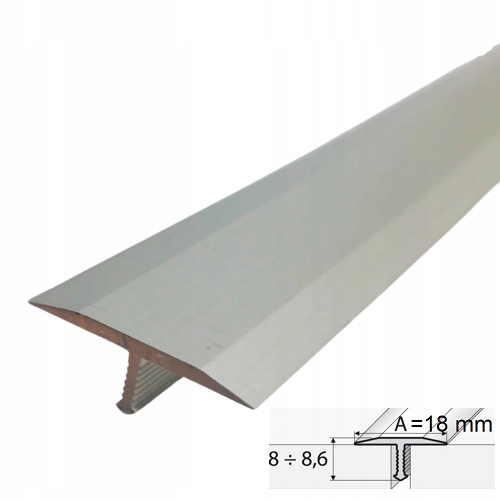 Listwa progowa T A55 profil fugowy 100 cm srebro